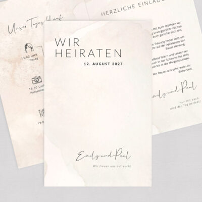 Hochzeitseinladung Together Klappkarte