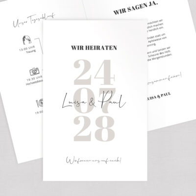 Hochzeitseinladung Unser Tag Klappkarte