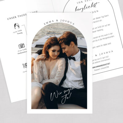 Hochzeitseinladung Venice Klappkarte