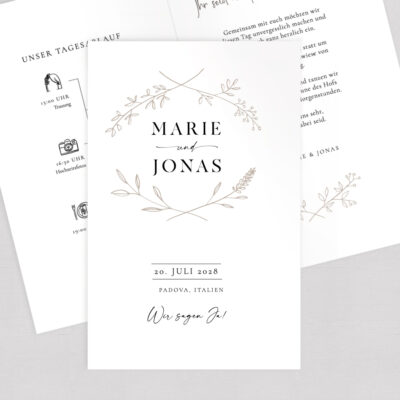 Hochzeitseinladung Vintage Vibes Klappkarte