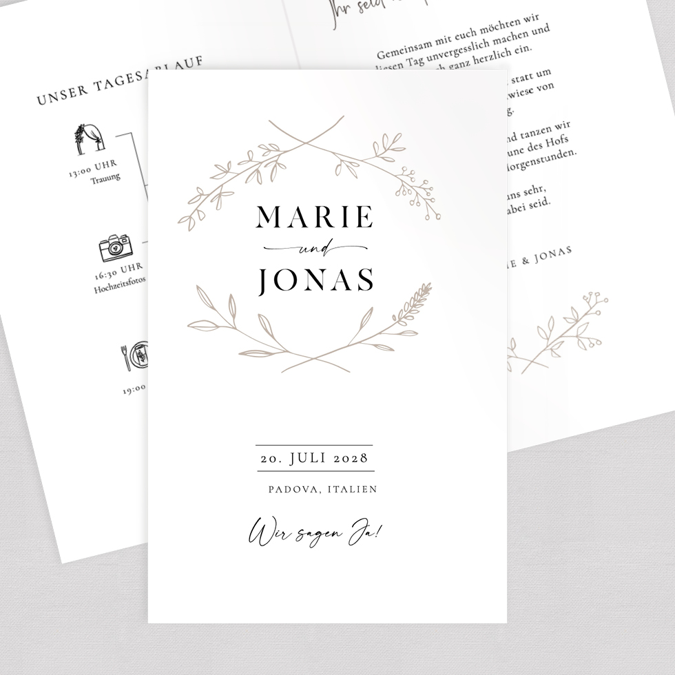 Hochzeitseinladung "Vintage Vibes" Klappkarte Hochzeitseinladung Vintage Vibes Klappkarte