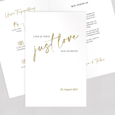 Hochzeitseinladung Boho Lettering Klappkarte