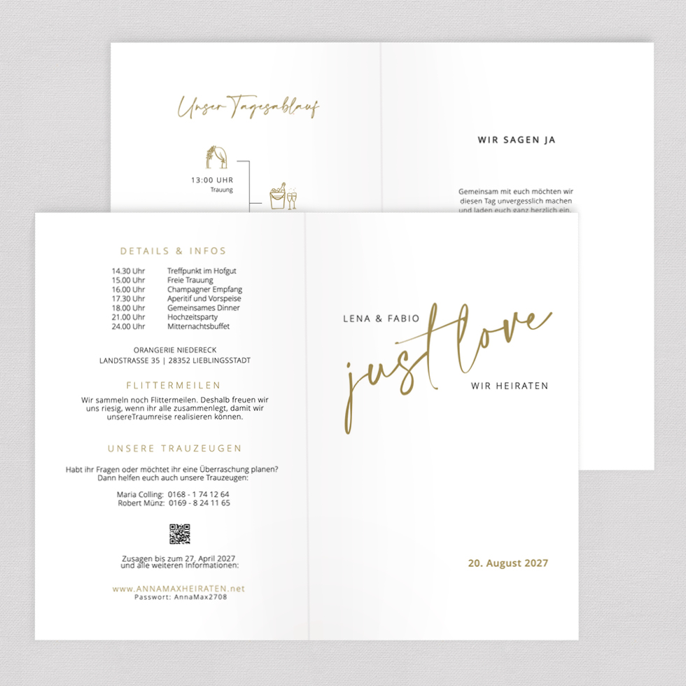 Hochzeitseinladung "Boho Lettering" Klappkarte Hochzeitseinladung Boho Lettering Klappkarte