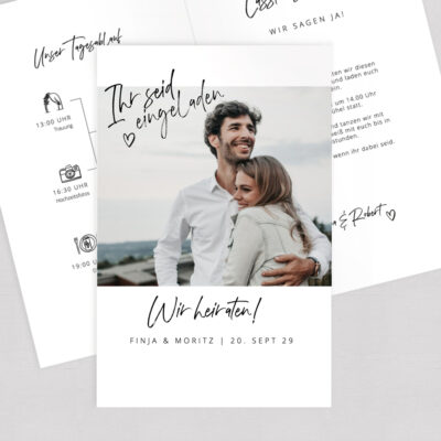 Hochzeitseinladung von Herzen Klappkarte