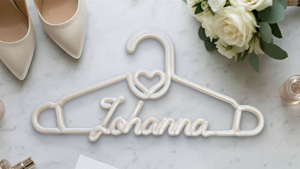 Herzbügel Name Weiß