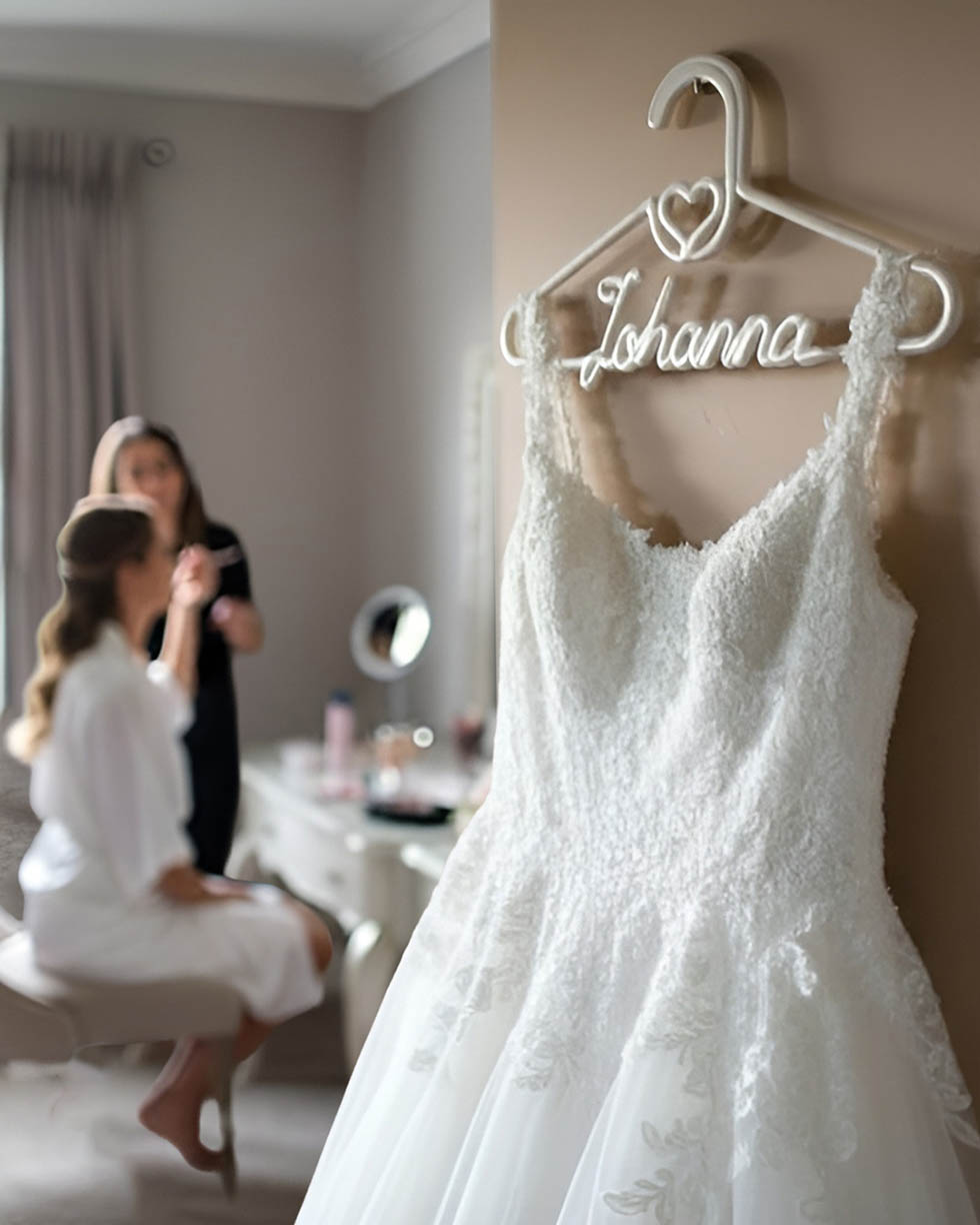 Hochzeitsbügel personalisiert Brautkleid Hochzeitsbügel personalisiert Brautkleid