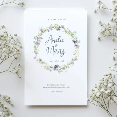 Hochzeitseinladung Frühliing Blumen Karte