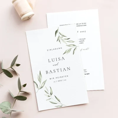 Hochzeitseinladung mediterran Karte