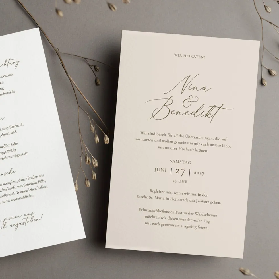Hochzeitseinladung “Modern Beige” Hochzeitseinladung modern beige