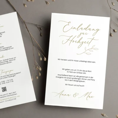 Hochzeitzseinladung Zweig filigran