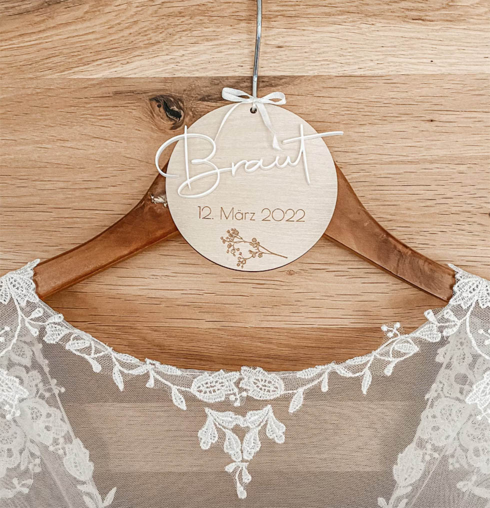 Kleiderbügel Anhänger Braut
