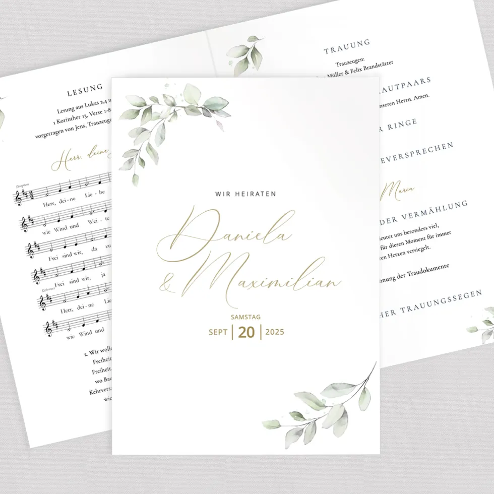 Kirchenheft “Eukalyptus" Kirchenheft Eukalyptus komplett selbst gestalten