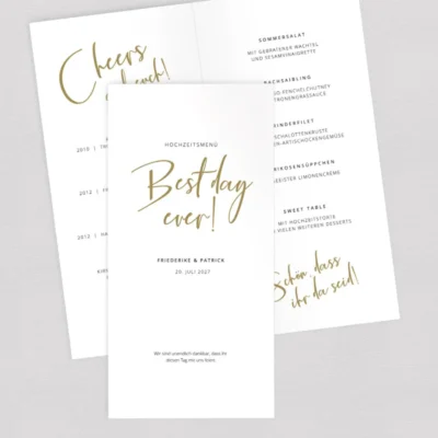 Menükarte modern Gold