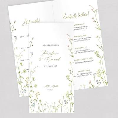 Menükarte Blumenwiese