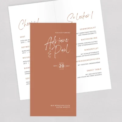 Menükarte Burnt Orange