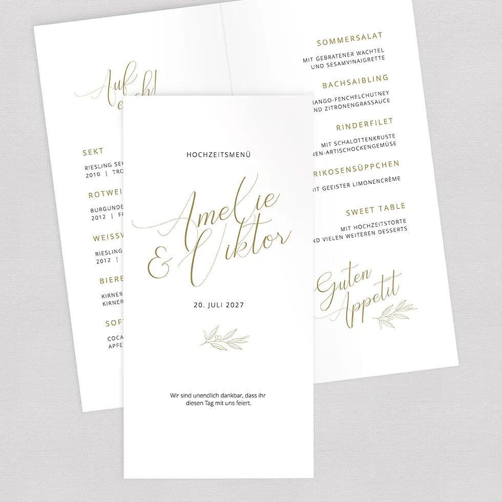 Menükarte „Elegant Branch" Klappkarte Menükarte Elegant Branch