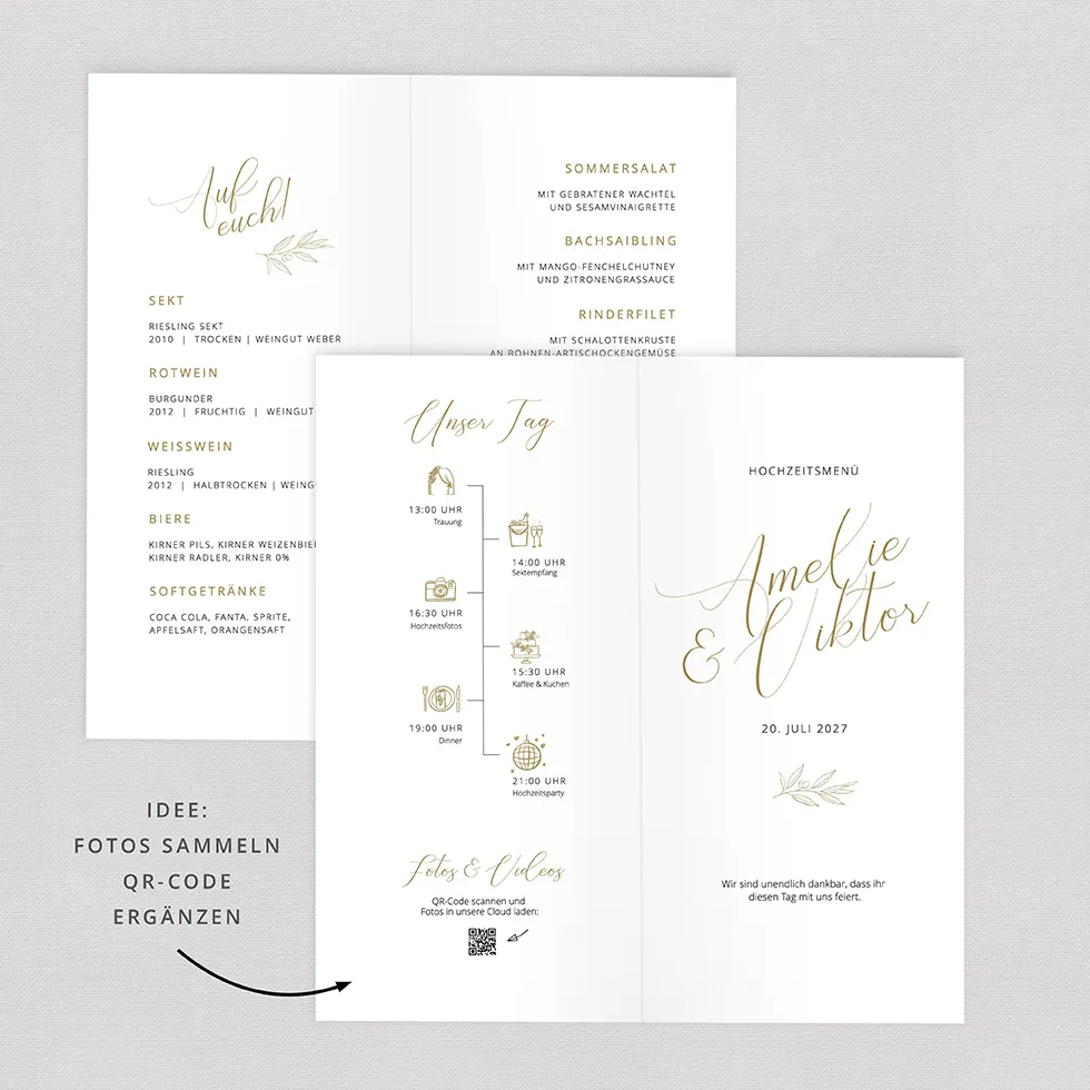 Menükarte „Elegant Branch" Klappkarte Menükarte Elegant Branch