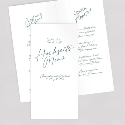 Menükarte Handschrift