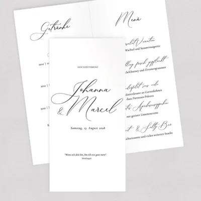 Menükarte Kalligraphie