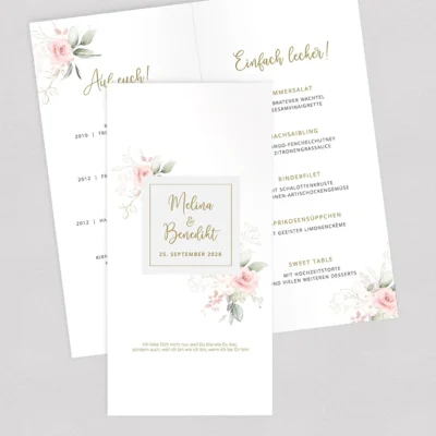 Menükarte Modern Rose