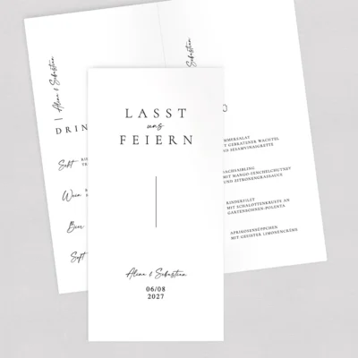 Menükarte Puristisch