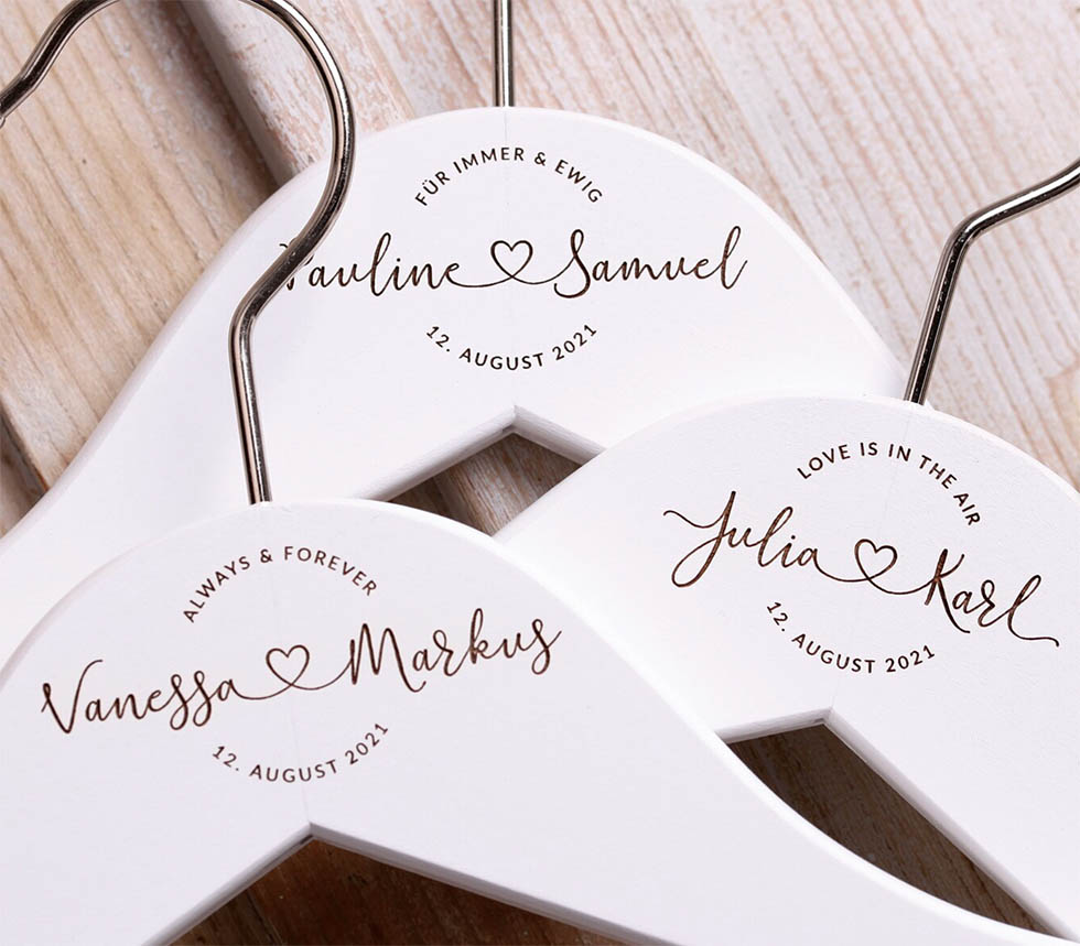Kleiderbügel Namen Brautpaar