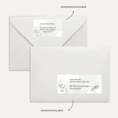 Adressaufkleber Vorlage Word Eukalyptus Download