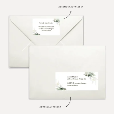 Adressaufkleber Vorlage Word Eukalyptus Gold Download