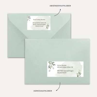 Adressaufkleber Vorlage Word Greenery Download