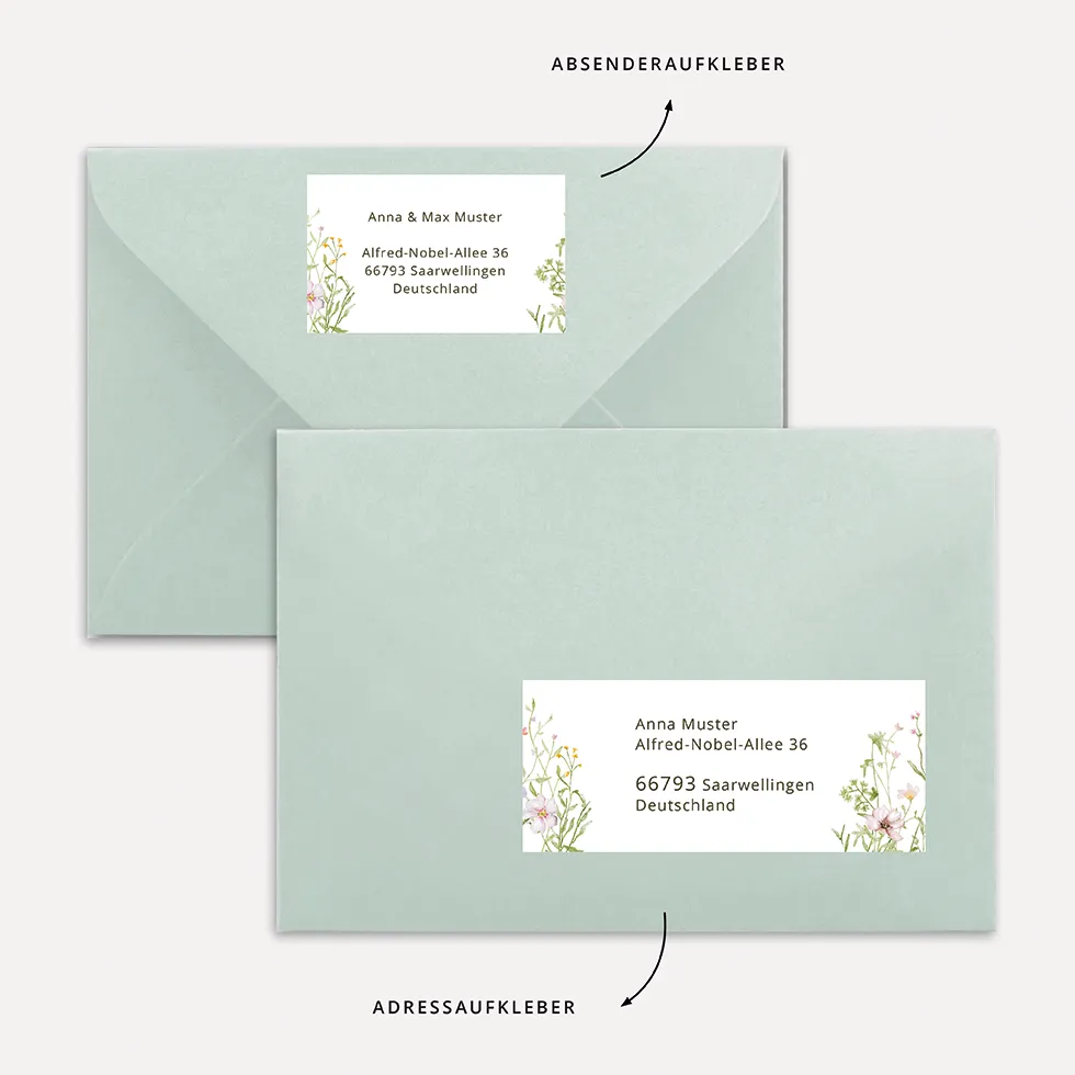 Adressaufkleber & Absenderaufkleber Vorlagen Wiesenblumen Adressaufkleber Vorlage Word Wiesenblumen Download
