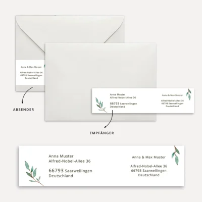 Adressaufkleber-Absenderetikett Vorlage Zweig