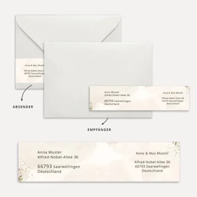 Adressaufkleber-Absenderetikett Vorlage Marmor