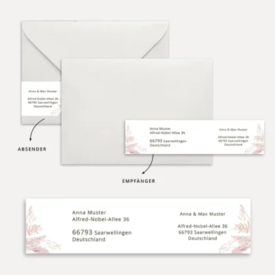 Adressaufkleber-Absenderetikett Vorlage Pampas