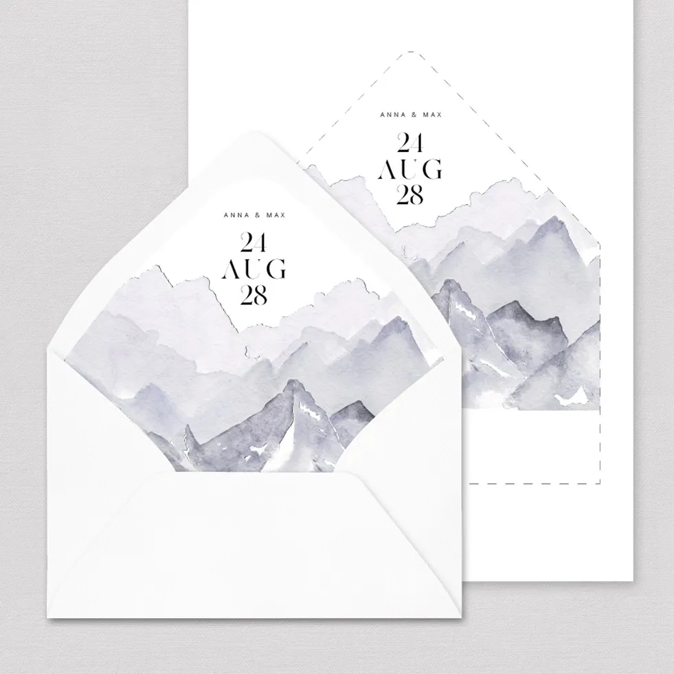 Briefumschlag-Inlay Berge Briefumschlag Inlay Berge gestalten