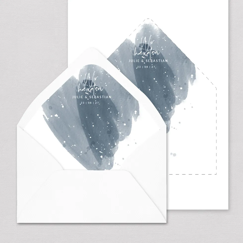 Briefumschlag-Inlay Blau Wasserfarbe Briefumschlag Inlay Blau