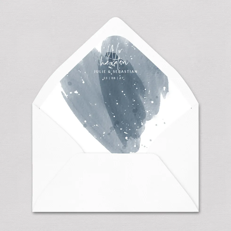 Briefumschlag-Inlay Blau Wasserfarbe Briefumschlag Inlay Blau