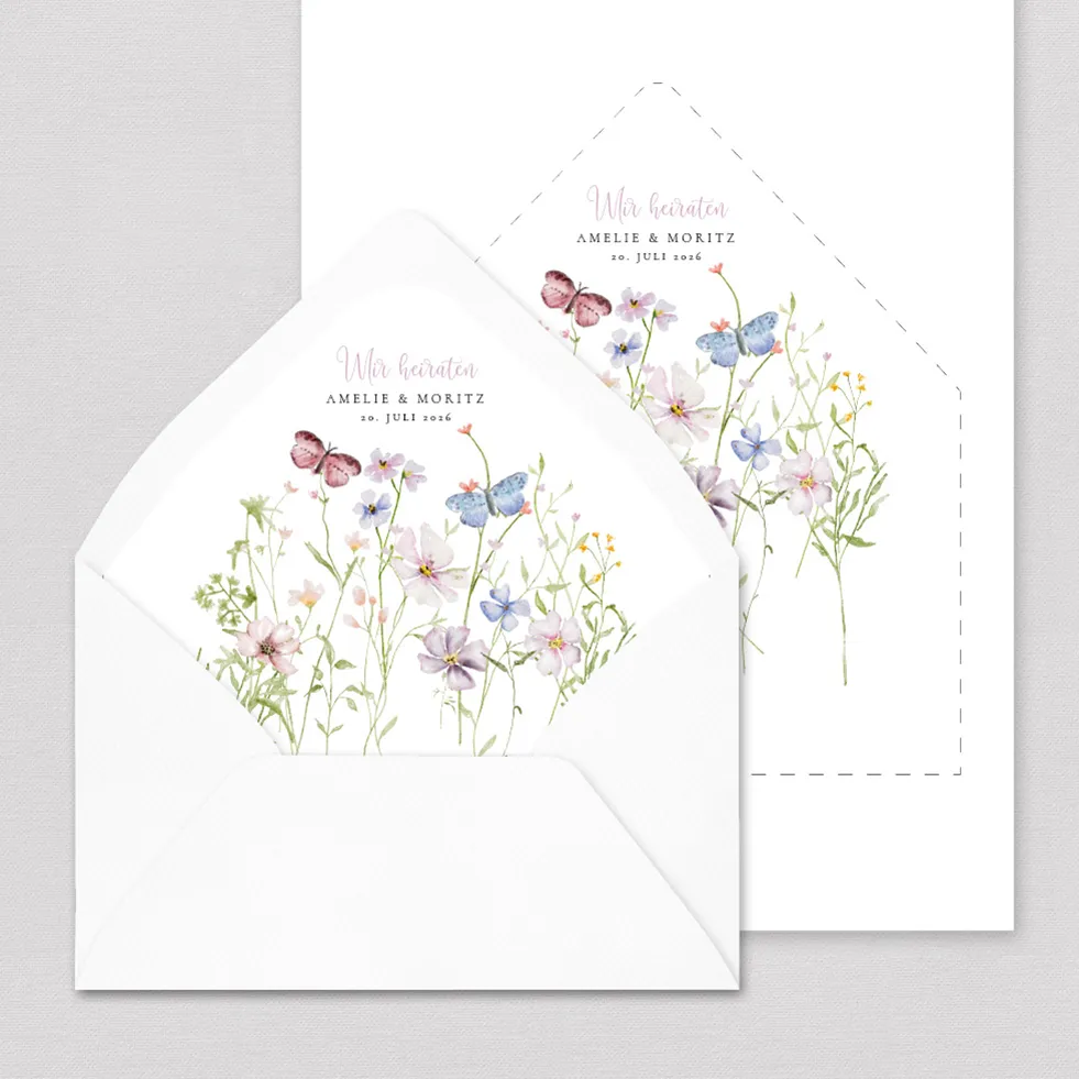 Briefumschlag-Inlay Blumenwiese Briefumschlag Inlay Blumen