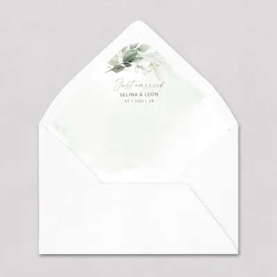 Briefumschlag Inlay Eukalyptus Gold