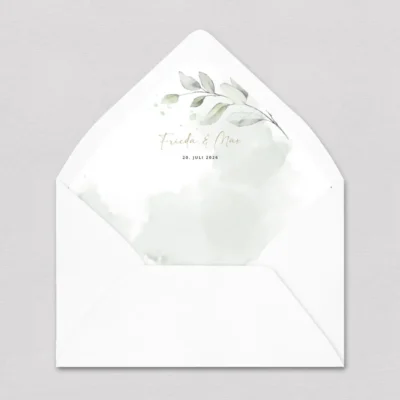 Briefumschlag Inlay Eukalyptus Zweig gestalten