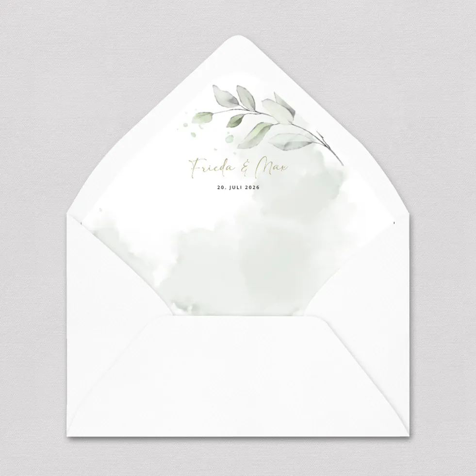 Briefumschlag-Inlay Eukalyptus Briefumschlag Inlay Eukalyptus Zweig gestalten