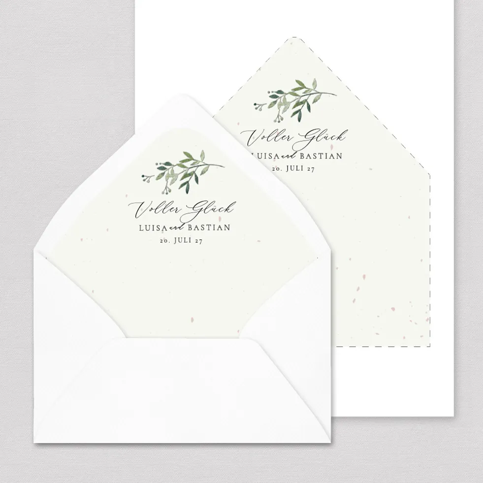 Briefumschlag-Inlay Green Dream Briefumschlag Inlay Greenery