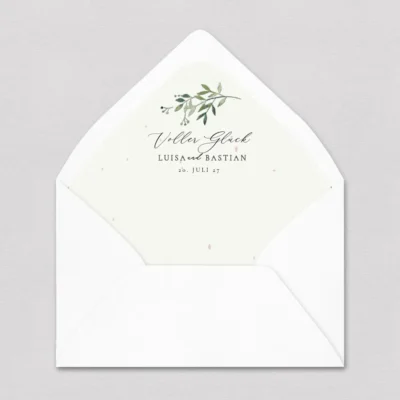 Briefumschlag Inlay Greenery gestalten