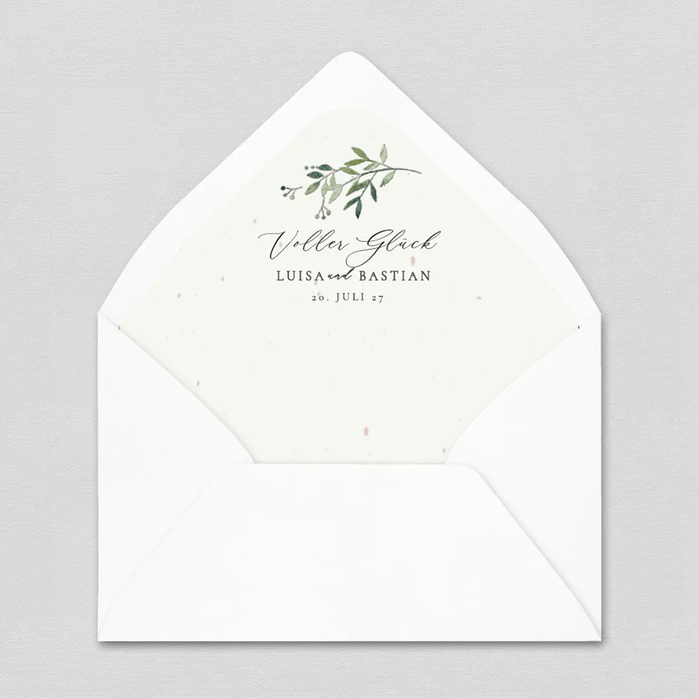 Briefumschlag-Inlay Green Dream Briefumschlag Inlay Greenery gestalten