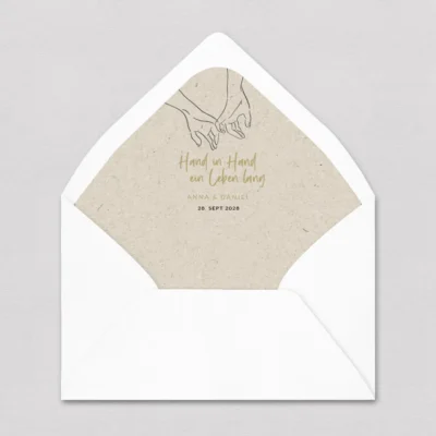 Briefumschlag Inlay Hand in Hand gestalten
