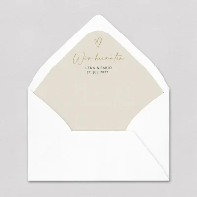Briefumschlag Inlay Herz Hochzeit gestalten