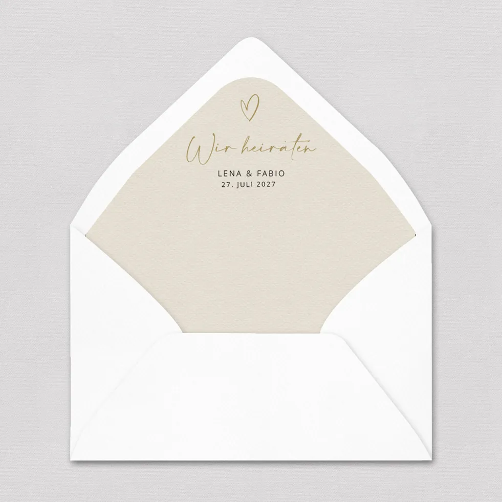 Briefumschlag-Inlay Boho Lettering Briefumschlag Inlay Herz Hochzeit gestalten