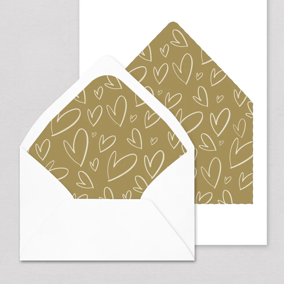 Briefumschlag-Inlay Herzmuster Briefumschlag Inlay Herzen Muster