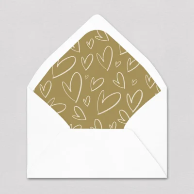 Briefumschlag Inlay Herzen Muster gestalten