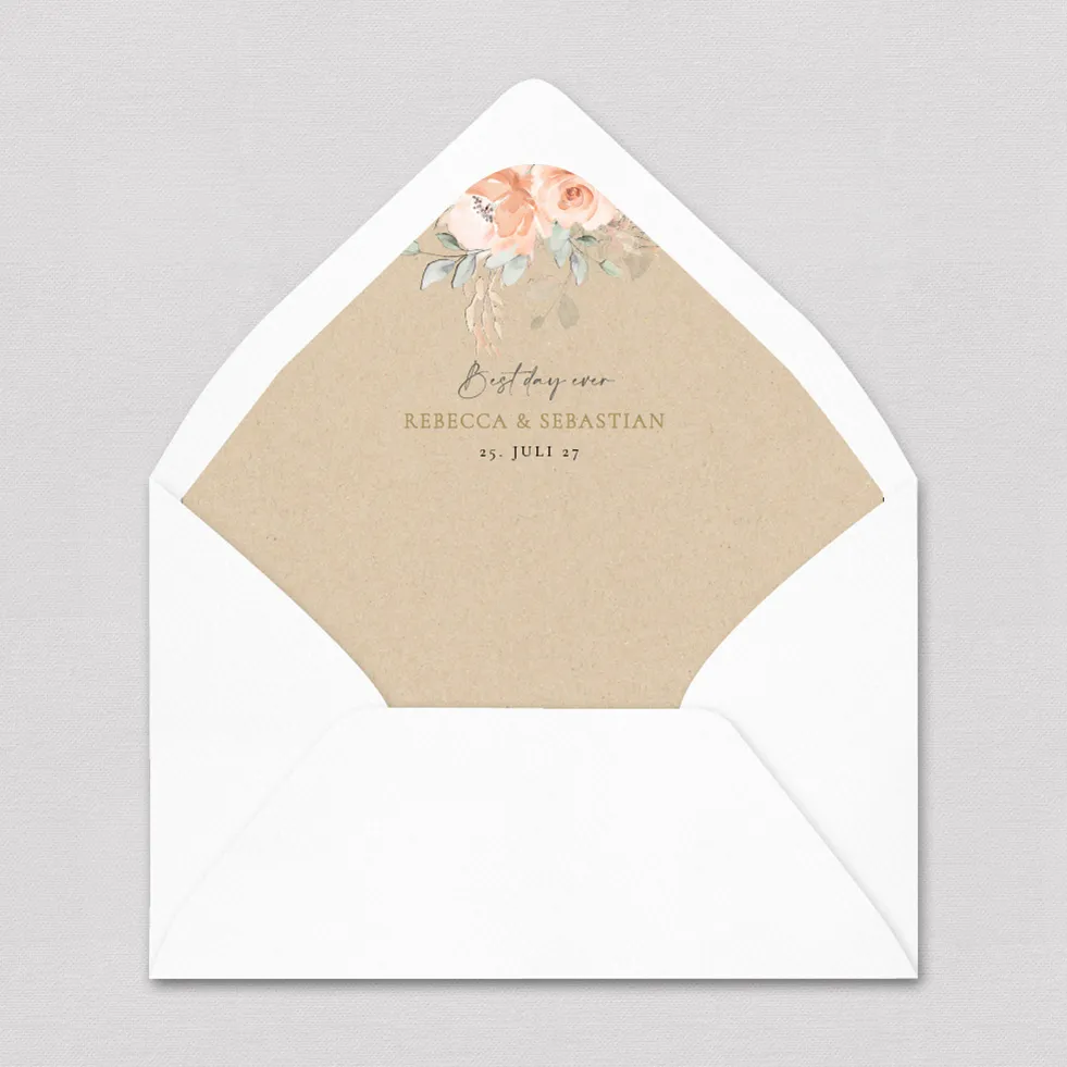 Briefumschlag-Inlay Kraftpapier Rosen Briefumschlag Inlay Kraftpapier Rosen gestalten