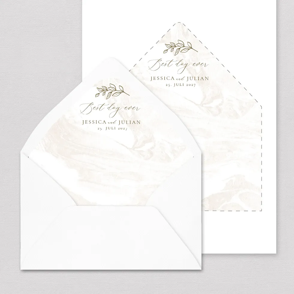 Briefumschlag-Inlay Marvel Briefumschlag Inlay Kraftpapier Marmor